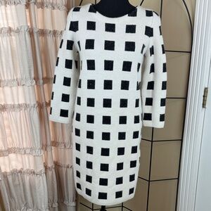 Cara Black and White Checkered Dress Lined NWT